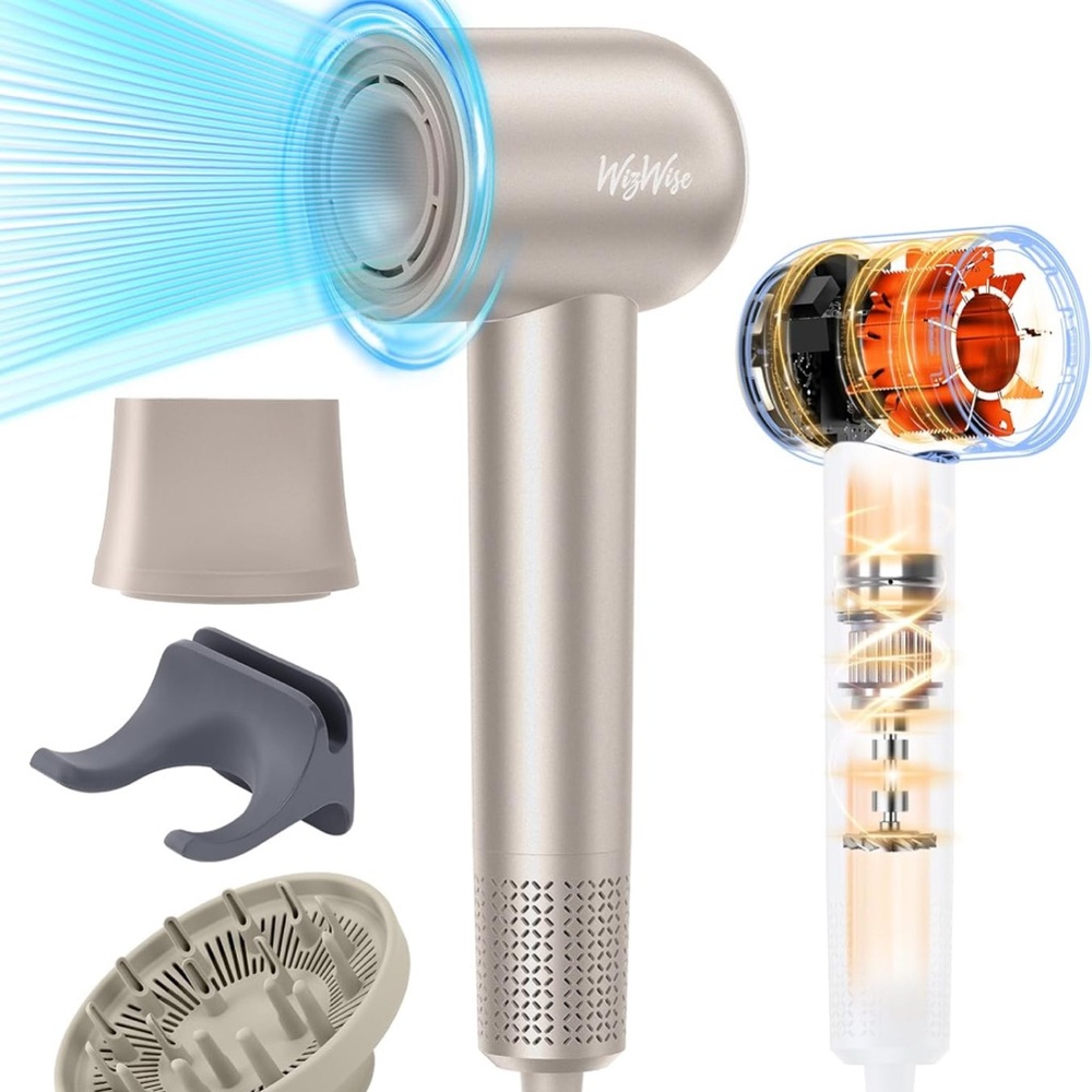 Hair Dryer, High-Speed Ionic Low Noise Blow Dryer with Brushless Motor